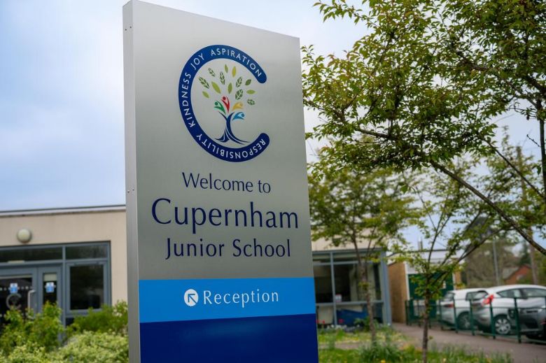 Cupernham Junior School entrance sign